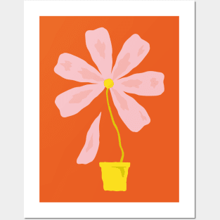 Lonely Flower (pink) Posters and Art